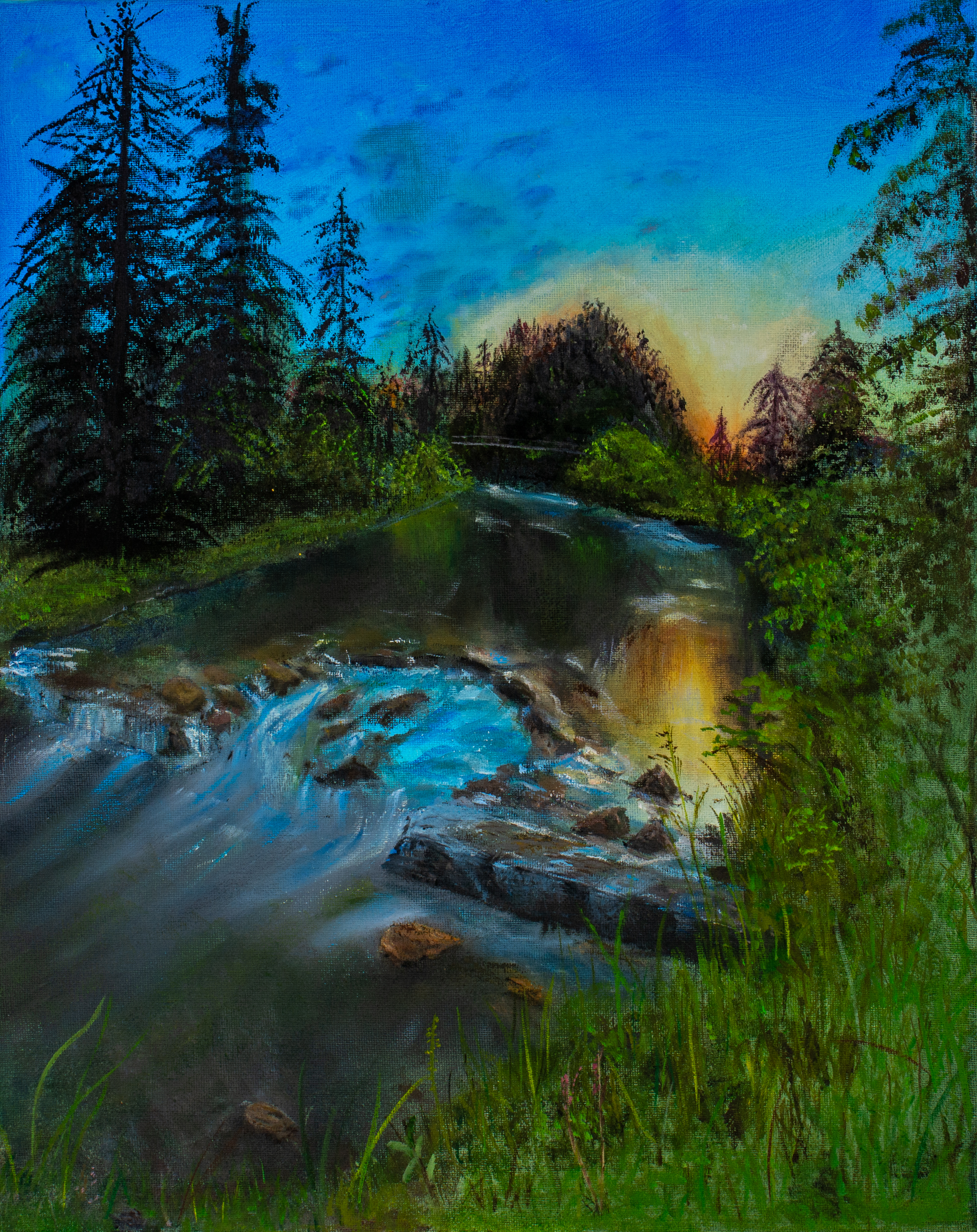 River Töss at Dusk – Winterthur, Switzerland